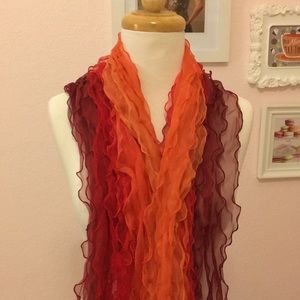 Basile Silk Scarf, NWOT, flame ombré